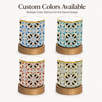 Tasses en céramique marocaines vintage, style marocain, pour café, petites tasses à vin sans anse avec sous-verre, OEM ODM personnalisé