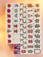 Ensemble de Mahjong Américain de Luxe Rose Fleur de Cerisier Moderne en Acrylique à 4 Couches, 160 Tuiles Écologiques, Mélange Manuel, Idéal pour le Divertissement