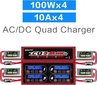 Chargeur-Déchargeur Intelligent BGUAD CQ3 100W 10A 4 Ports 1-6S AC100-240V DC11.0V-18.0V ABS Moulage Exclusif Compatible avec Autres