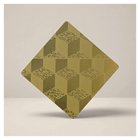 Panneaux de plafond ou de mur en acier inoxydable gravé PVD Or Rose de luxe Etched078 pour cabine d'ascenseur