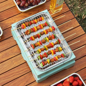 Barbecue au charbon de bois jetable en acier inoxydable Houmu, sans fumée, portable, pour la maison et le camping, utilisation intérieure et extérieure, 3-5 personnes - Product Image 4