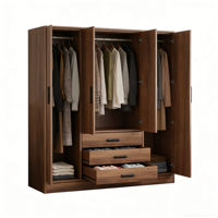 Armoire pliable moderne en MDF, meuble de rangement économique pour appartement et chambre à coucher avec 5 étagères