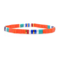 Bestone Boho Bracelets de surf élastique coloré d'été Miyuki Tila Bracelet perlé pour femmes bijoux Miyuki Bracelet Miyuki