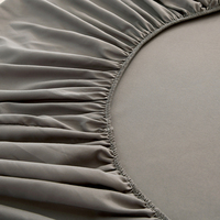 Drap housse pour la literie Ensemble de draps de lit à double poche profonde Drap de fond en tissu microfibre brossé doux
