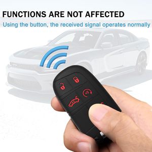 YOSRTER Coque de protection rouge pour clé de voiture, <span class=keywords><strong>porte</strong></span>-clés pour <span class=keywords><strong>Dodge</strong></span> Charger Durango Dart, télécommande 4 boutons ABS+métal - Product Image 5