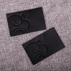 Etiqueta rectangular de cuero PU con relieve Fu Han, lavable, para prendas de vestir, bolsos y ropa. - Product Image 1