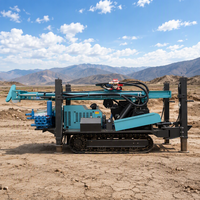 Foreuse de puits d'eau sur chenilles certifiée CE, machine de forage DTH diesel pour forages de 300m à 500m