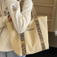 Sac fourre-tout en toile naturel de poche de grande capacité personnalisé pour les femmes sac de livre réutilisable pour les étudiants et le travail
