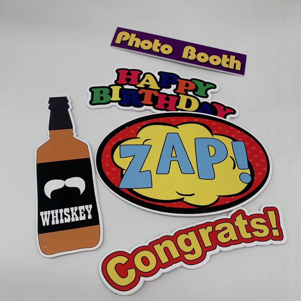 60 Orders One Sided Uv Printing 5mm Pvc Foam Board Photo Booth Props For Parties