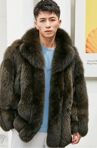 Высококачественные мужские шубы из черного лисьего меха класса люкс, роскошные и изысканные мужские шубы из лисы, меховые пальто из лисы и норки для мужчин в продаже - Product Image 4
