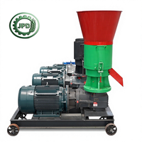 Moulin à granulés d'aliments pour volailles et bétail électrique haute efficacité 380V à matrice plate, nouvelle génération, capacité de 500 kg/h