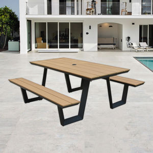 <span class=keywords><strong>Table</strong></span> et chaises monobloc d'extérieur avec parapluie, villa monobloc, parc, cour, <span class=keywords><strong>jardin</strong></span>, loisirs d'extérieur, une <span class=keywords><strong>table</strong></span> et deux chaises - Product Image 6