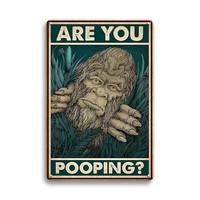 Fábrica al por mayor Vintage Black Cat Baño Decoración Carteles de chapa Are You Pooping Placas de metal para baño Baño Amantes de los gatos