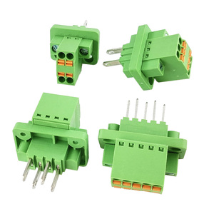 3.5mm Pitch Complete Male & Female Through-Wall Dual-Row Spring Cage <b>Terminal</b> Block Set With Flange - Product Image 5