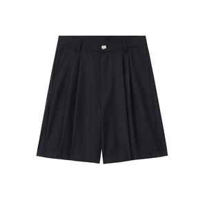 Wholesale OEM Custom Men's Tailored Dress <strong>Shorts</strong> <strong>Black</strong> Pleated Suit <strong>Shorts</strong> <strong>Smart</strong> Casual Summer <strong>Shorts</strong> - Product Image 1