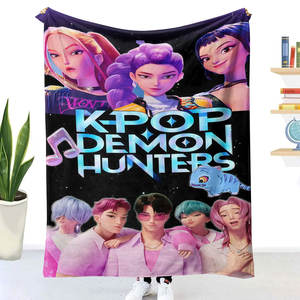 Nueva Manta <span class=keywords><strong>de</strong></span> Lana Suave Personalizada al por Mayor <span class=keywords><strong>de</strong></span> Anime Kpop Demon Hunters K Pop Witch Hunt Team para el Hogar, la Oficina, Niños y Estudiantes - Product Image 3