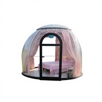 Tente dôme à bulles de luxe moderne personnalisée avec salle de bain |   Structure préfabriquée en polycarbonate transparent |   Hébergement dans un hôtel-resort en plein air |