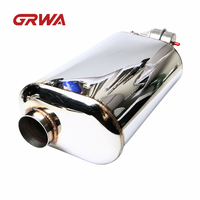 Silencieux universel à valve GRWA 2,5 pouces pour silencieux personnalisé avec valve en acier inoxydable 304 poli miroir, silencieux à valve 3 pouces