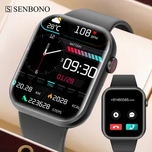 SENBONO Life3 Sport smartwatch Hommes carré Grand écran HD réponse Appel tension artérielle Ai Voix femmes Montre intelligente pour IOS Android