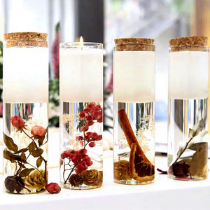 Bougie parfumée en verre conique pour décoration d'intérieur, style botanique, parfum de luxe, rose française, miel, pêche, mariage - Product Image 1