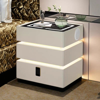 Table de chevet moderne intelligente avec serrure à code, recharge sans fil et rangement multifonctionnel, idéale pour les chambres d'appartement