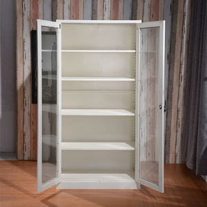 Armoire de bureau moderne en métal et acier avec porte en verre et serrure à clé pour le stockage sécurisé des outils Hôtel et chambre à coucher - Product Image 3