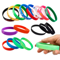 HAPPY CADEAU Logo personnalisé et Bracelets en silicone de couleur Cadeau promotionnel Bracelet en caoutchouc vierge pour événement
