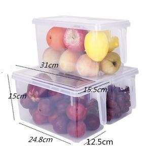 Caja de almacenamiento para refrigerador, rectangular transparente, hermética, con tapa, para conservación de alimentos, organizador de nevera - Product Image 3