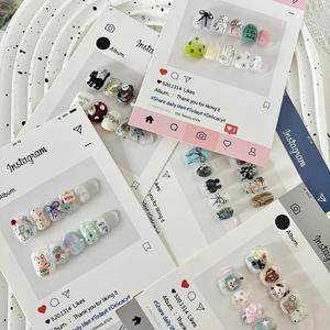 Hand Foot Press-on Nails Art & Coated Paper Display Show Card avec logo personnalisé/<span class=keywords><strong>Design</strong></span> <span class=keywords><strong>graphique</strong></span> et marquage à chaud - Product Image 6