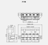 Bloc de bornes à ressort enfichable isolé pour alimentation et amplificateur audio, conducteur 28-12AWG, 2-24 contacts