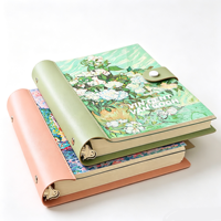 Carnet A5 vintage à feuilles mobiles avec reliure à anneaux en PU, journal détachable et rechargeable avec bouton-pression, pour usage quotidien, 100 feuilles