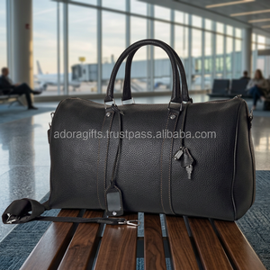 Genuine Leather High Quality Durable Unisex Duffle <b>Travel</b> <b>Bag</b> with Zipper Closure - Product Image 3