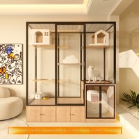 Meubles de chambre personnalisés pour chat : Villa en verre, Niche pour chat, Vitrine d'exposition pour animaux, Cage spacieuse de luxe pour intérieur