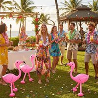 6 décorations de fête gonflables légères en forme de flamants roses - Accessoires en PVC de 22 pouces pour piscine/plage, événements de Pâques et anniversaires - Réutilisables et personnalisables