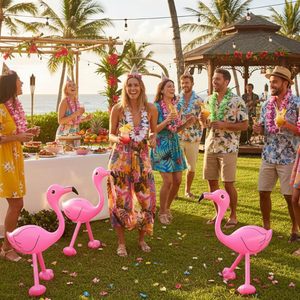 6 <span class=keywords><strong>d</strong></span>écorations de fête gonflables en forme de flamants roses - Accessoires gonflables en PVC de 22 pouces pour piscine, plage, luau et événements <span class=keywords><strong>d</strong></span>'anniversaire - Réutilisables - Product Image 5