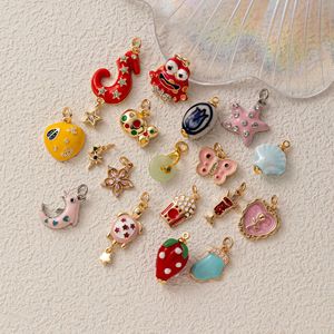 Set di Ciondoli Smaltati a Forma di Animale, Personalizzabili in Piccoli Lotti per Kit Fai-da-te di Gioielli, Collane <span class=keywords><strong>e</strong></span> Braccialetti, con Design Carino di Fiori, Stelle <span class=keywords><strong>e</strong></span> Tartarughe - Product Image 5