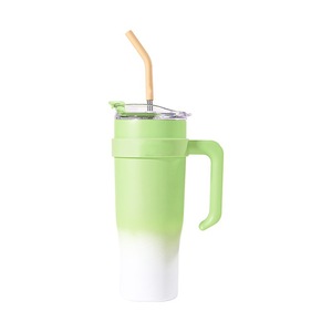 Giant Gradient Handle <b>Insulated</b> <b>Mug</b> 40oz Stainless Steel With Straw Travel Tumbler - Product Image 2
