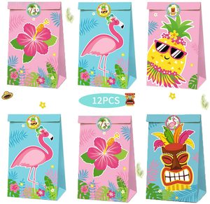 Aloha Luau-Bolsa De <span class=keywords><strong>fiesta</strong></span> Tropical De verano con temática De flamenco, bolsa De regalo De Goodie para fiestas De Cumpleaños De Niños - Product Image 3