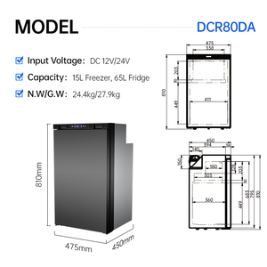 Réfrigérateur de camping-car à double zone 80L personnalisé ODM OEM, compresseur 12V 24V, pour 4x4, camping et camping-car - Product Image 2