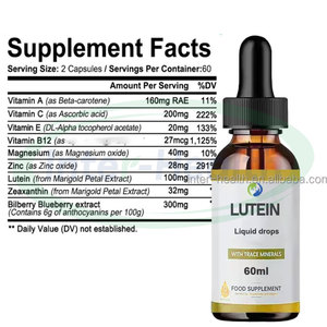 Vitaspring OEM chăm sóc mắt Halal Cúc Vạn Thọ Zeaxanthin Lutein mắt giọt vitamin bổ sung Lutein chất lỏng giọt - Product Image 3