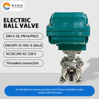 Vanne à boisseau sphérique électrique filetée en laiton DN15-DN50 PN16/PN25 AC/DC24V AC220V ON/OFF pour système de transmission d'eau, d'huile et de gaz par pipeline