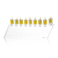 Ménorah de luxe en Lucite, porte-bougie acrylique pour Hanouka, ménorah à huile juive, couleur arc-en-ciel, centre de table pour Chanouka, coffret cadeau