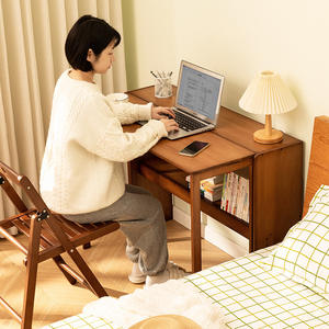 Bureau d'ordinateur pliable en bois et bambou, taille standard, pliable, pour bureau, étudiant, maison, table d'écriture - Product Image 4