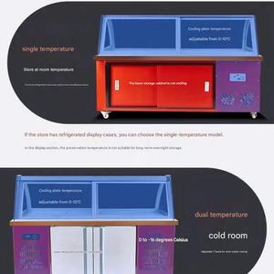 Refrigerador Comercial de Acero Inoxidable con Descongelación Automática y Enfriamiento por Aire para Exhibición de Alimentos, Vitrina Doble para Carnes y Alimentos - Product Image 5