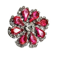 Applique autocollante lavable en strass multicolores faits à la main, motif fleur en verre, pour robe de mariée, costume, bricolage