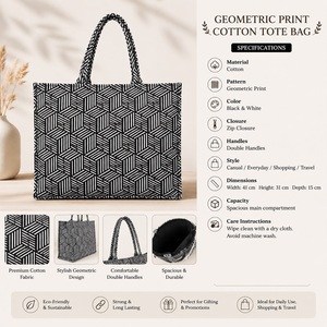 Export Quality Cotton Women <b>Hand</b> <b>Bag</b> Stylish Reusable Canvas Tote <b>Bag</b> for Shopping Office Beach and Everyday Carry For Sale - Product Image 1