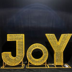Grandi Luci Natalizie da Esterno con Scritta JOY, Decorazioni Luminose 3D a Forma di Lettere per Natale - Product Image 2