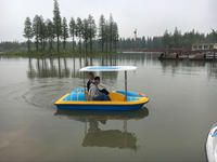 Bateau à pédales gonflable en fibre de verre Bee Duck pour 2 passagers - Produit de jeu aquatique pour hôtels et complexes hôteliers