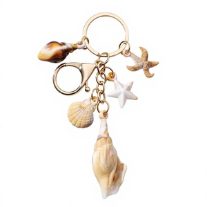 Llavero Artesanal de Conchas Costeras, Recuerdo de Playa, Porta Llaves de Conchas Naturales, Regalo Promocional al por Mayor, Fabricante - Product Image 1
