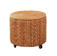 Meubles de salon, meubles de chambre, tabouret de rangement, gourde d'eau naturelle, pouf circulaire avec couvercle, repose-pieds
